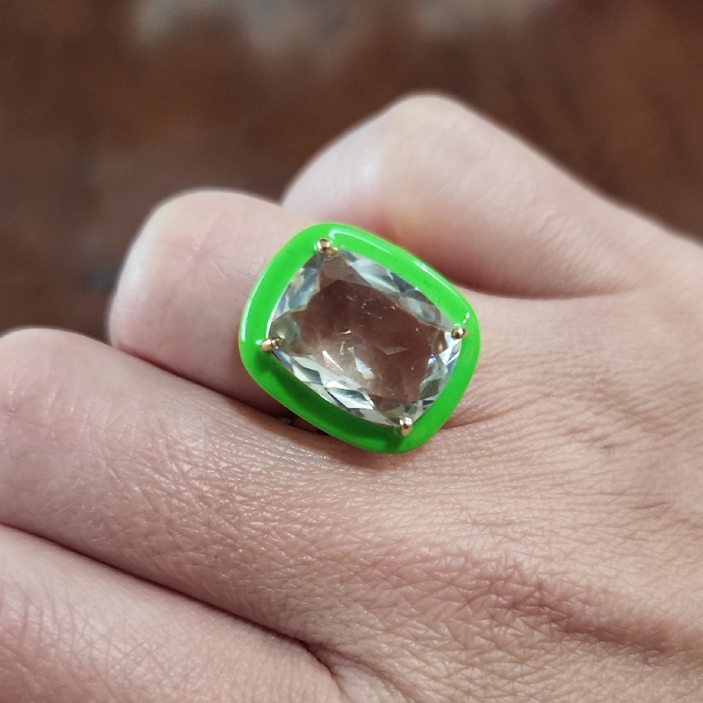 JTV Green and Brown Statement Ring